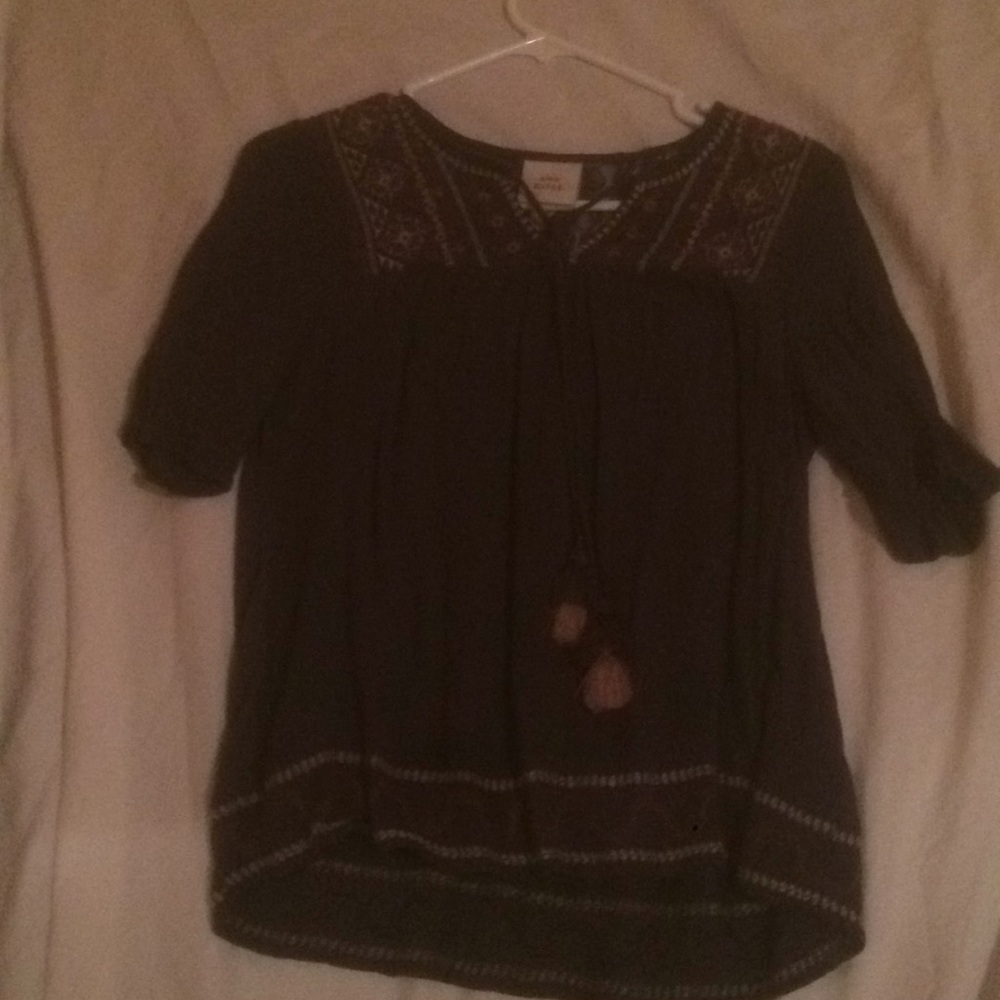 Blue and purple tassel shirt